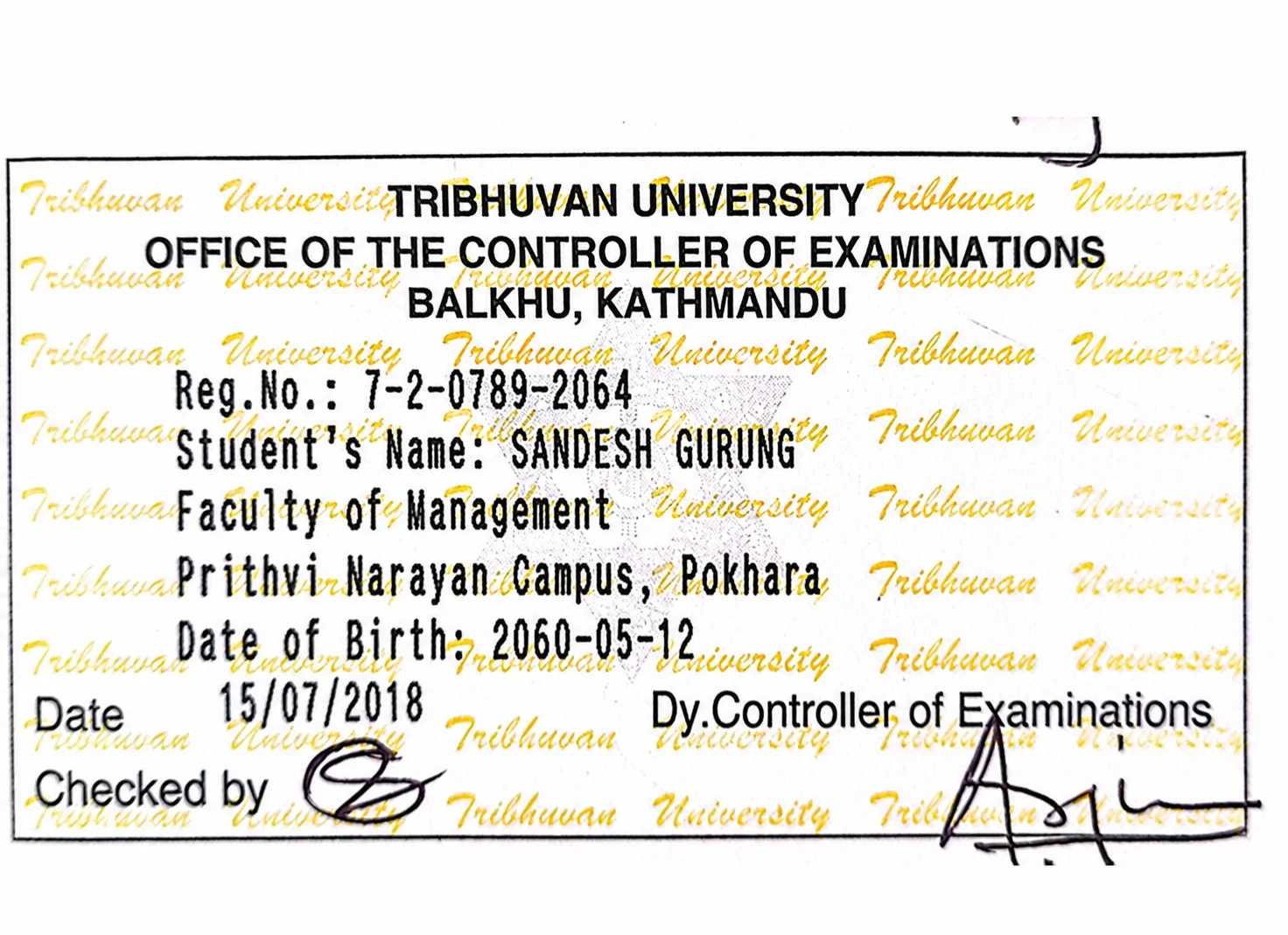 How to Correct Errors on Your TU Registration Card (Name, DOB & Other Details)